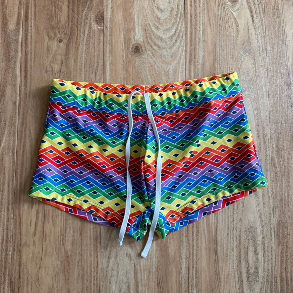 Evolve Pride Multicolor Diamond Patterned Shorts - image 1